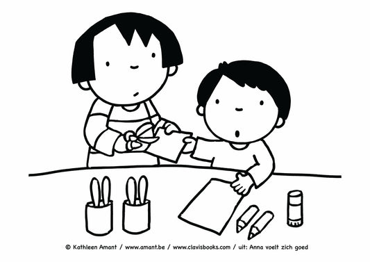 Anna helpt haar broertje