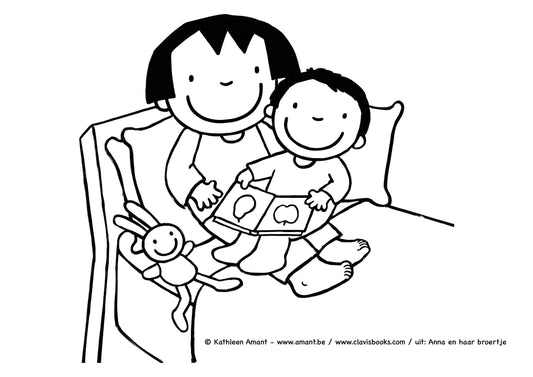 Anna leest broertje voor