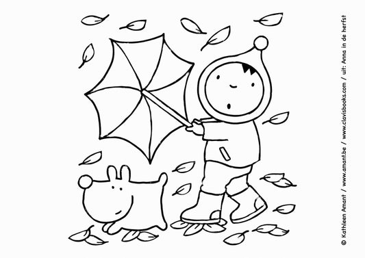 Anna in regen en wind