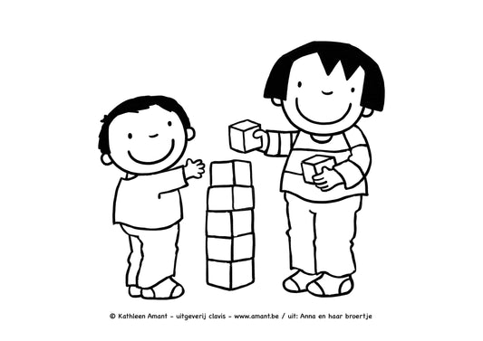 Anna speelt met broertje