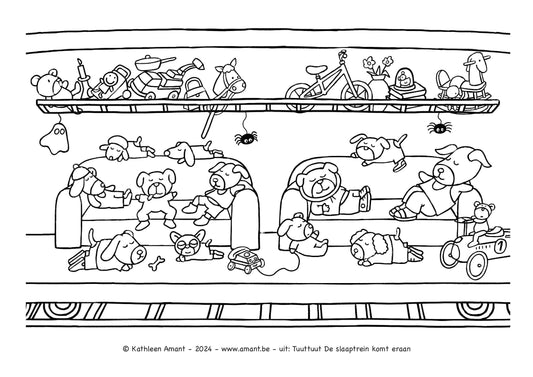 De slaaptrein wagon honden