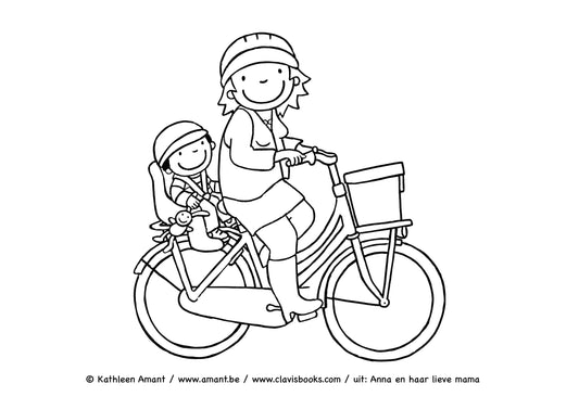 Anna bij mama op de fiets