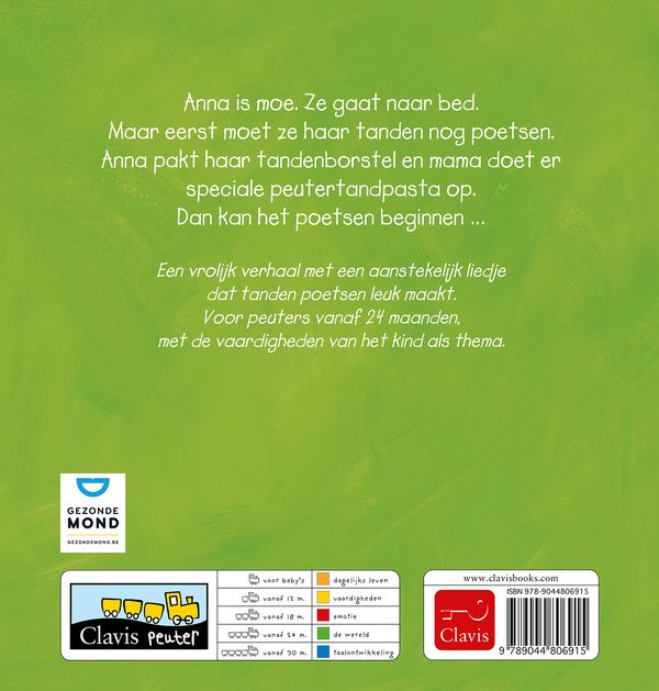 Anna poetst haar tanden