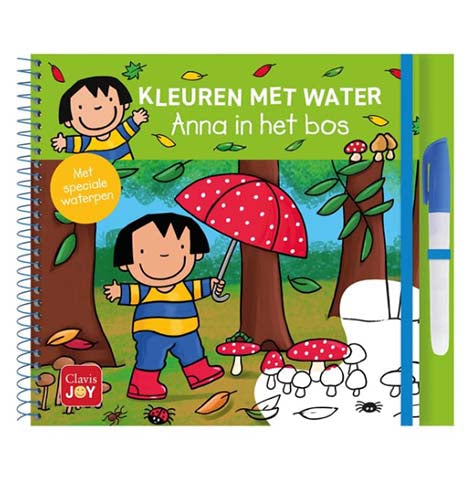 Waterkleurboeken Kleuren met water van Kathleen Amant – cover Anna in het bos