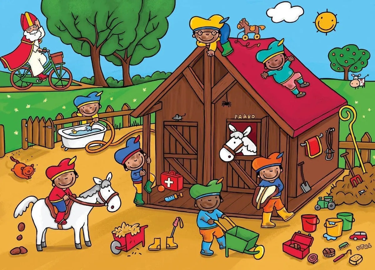 Binnenpagina van het Sinterklaas zoekboek kartoneditie van Kathleen Amant