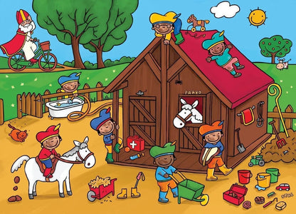 Binnenpagina van het Sinterklaas zoekboek kartoneditie van Kathleen Amant