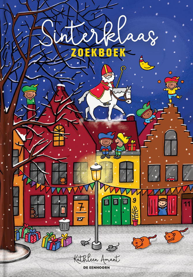Cover van het Sinterklaas zoekboek kartoneditie van Kathleen Amant