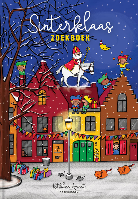 Cover van het Sinterklaas zoekboek kartoneditie van Kathleen Amant