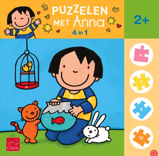Puzzelen met Anna. 4-in-1-puzzel dieren