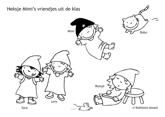 Mimi vriendjes kleurplaat 1