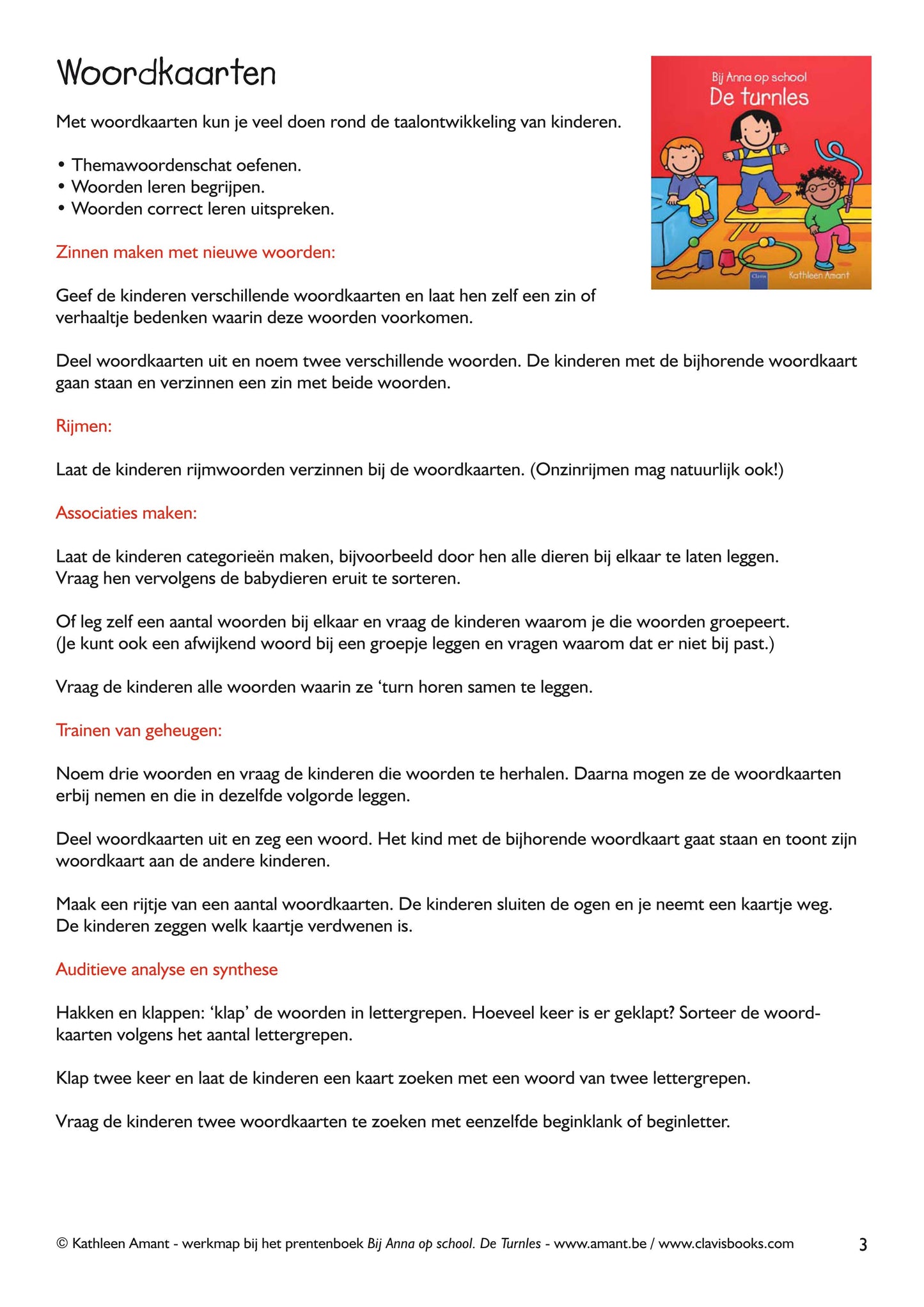 Werkmap: Bij Anna op school. De turnles